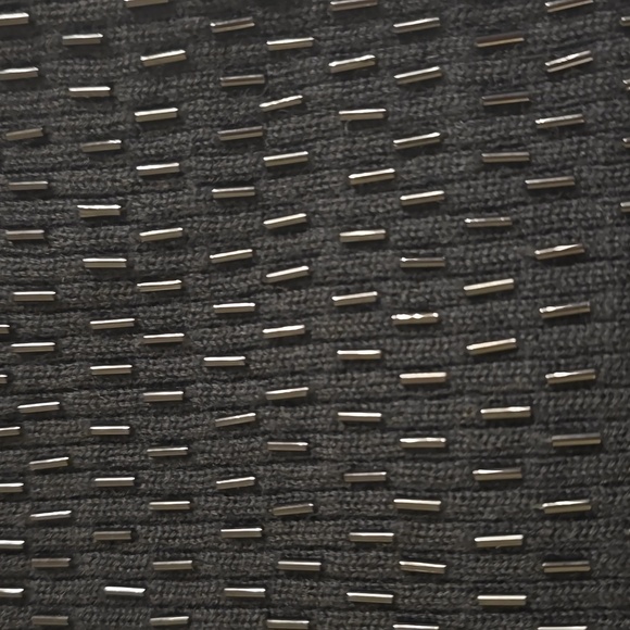 Merino Wool Black Liz Claiborne Beaded Sweater - Picture 8 of 16